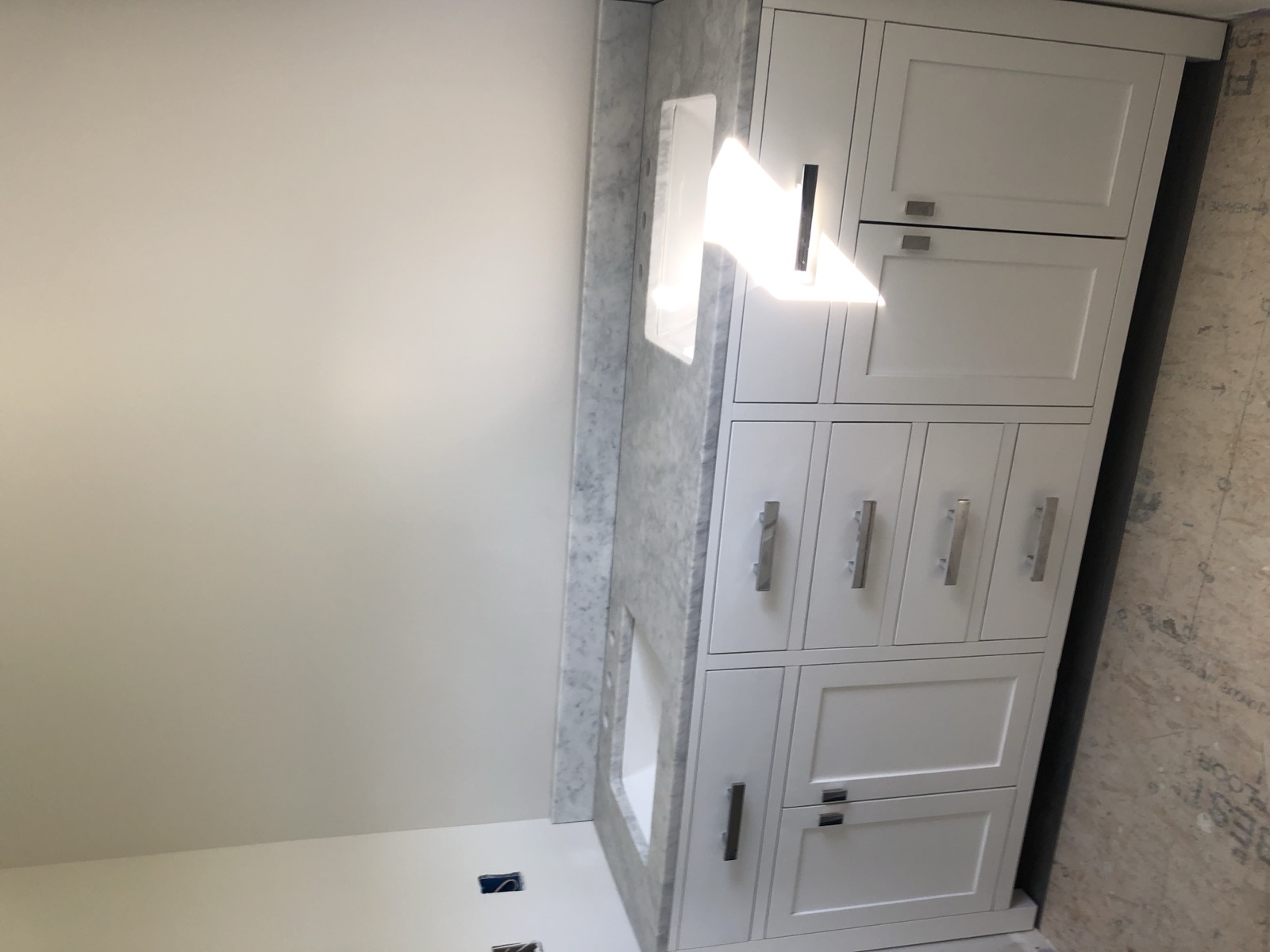 Finished bathroom remodel with double vanity