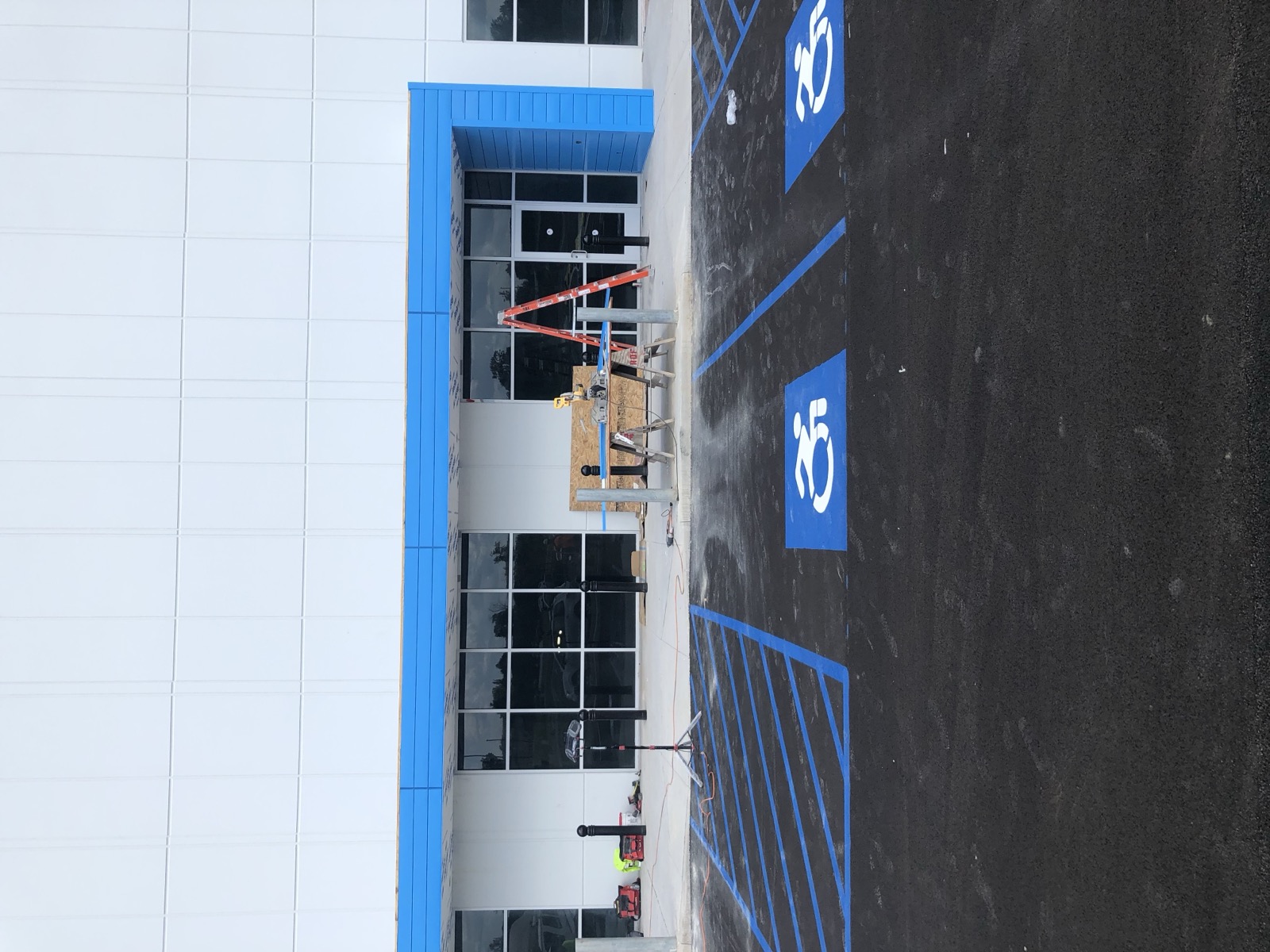 Commercial parking lot striping
