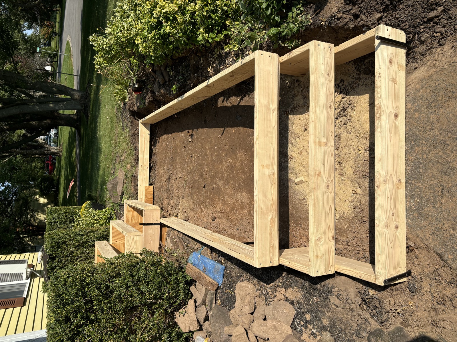 Custom raised garden bed construction