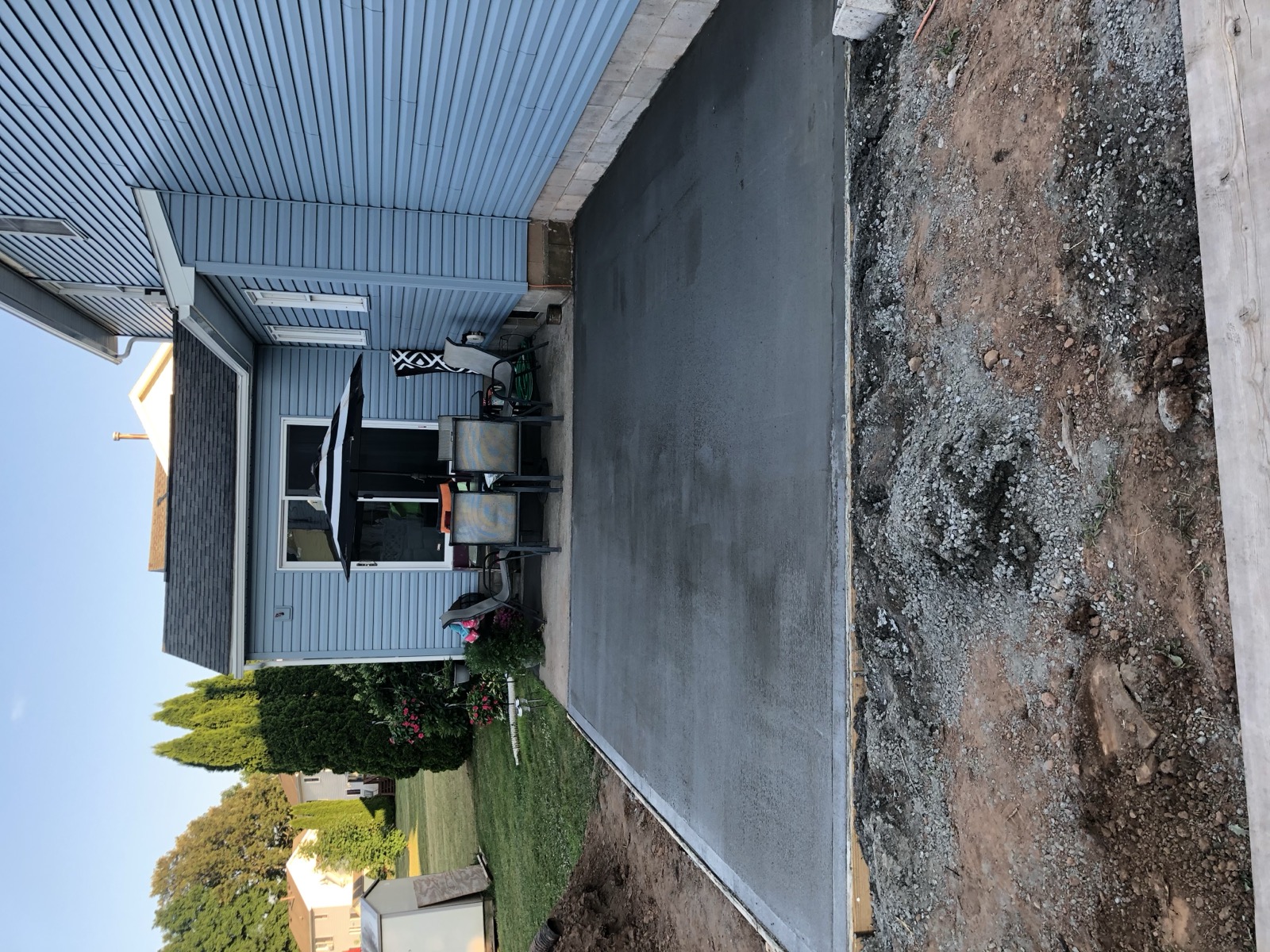 Finished concrete patio