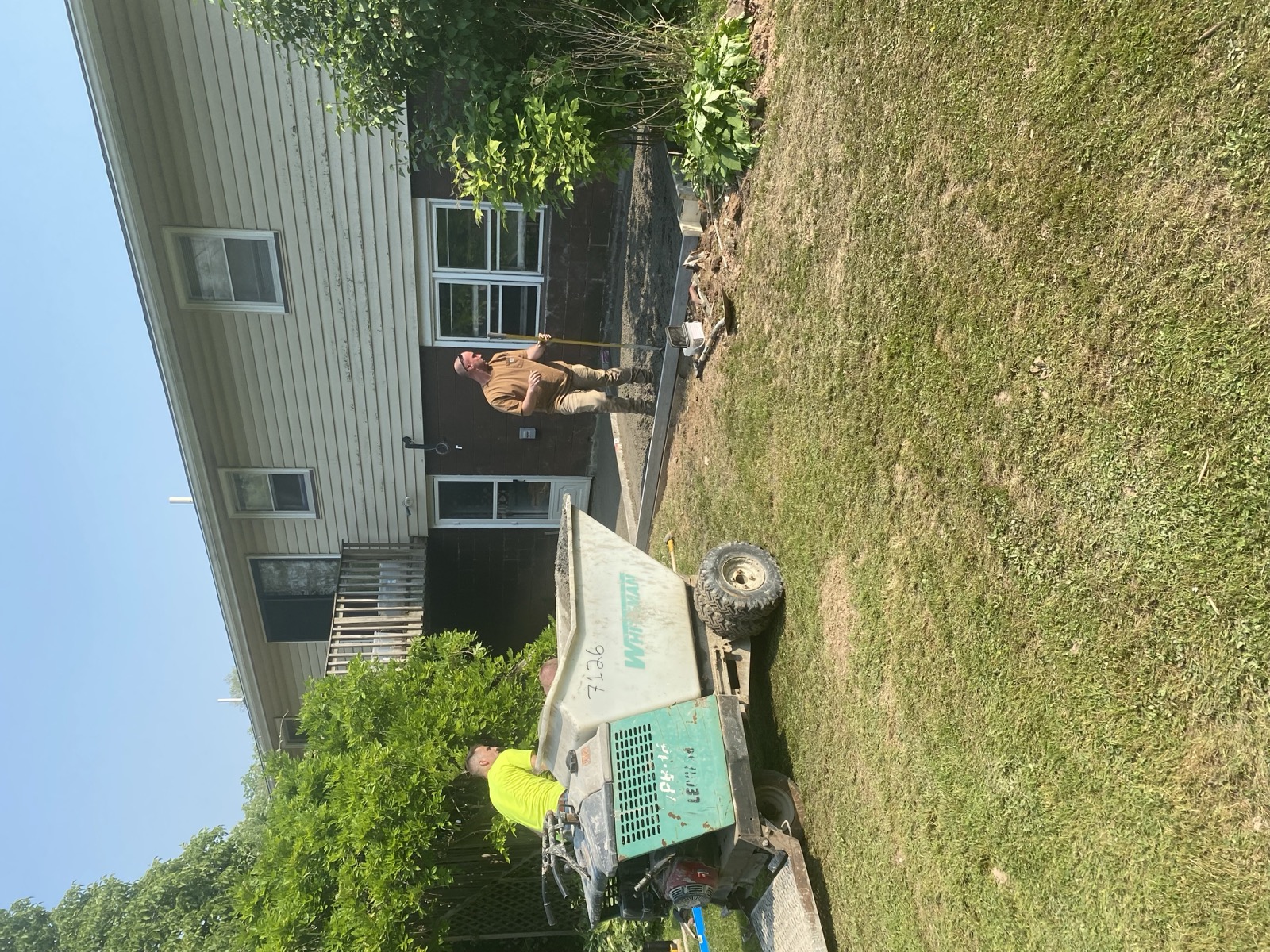 Concrete patio pour in progress